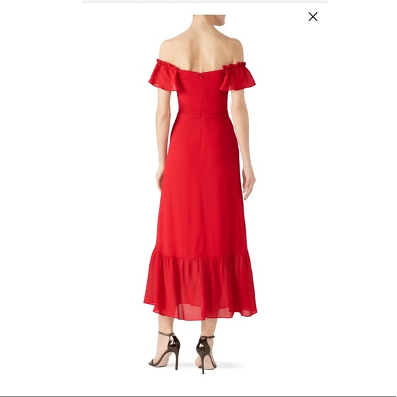 Reformation Butterfly Dress in Cherry Red - Picture 8 of 14
